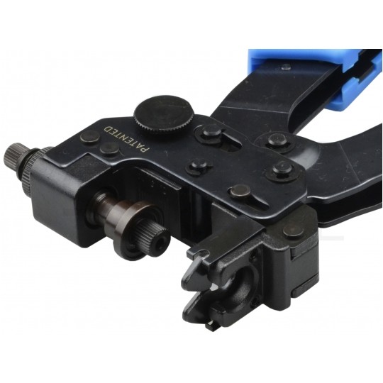 Zaciskarka do złączy kompresyjnych kątowych i prostych typu F, BNC, IEC, RCA uniwersalna HT-H510B