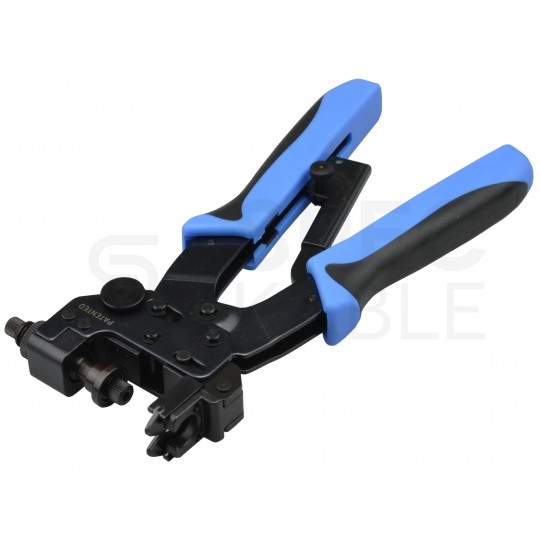 Zaciskarka do złączy kompresyjnych kątowych i prostych typu F, BNC, IEC, RCA uniwersalna HT-H510B