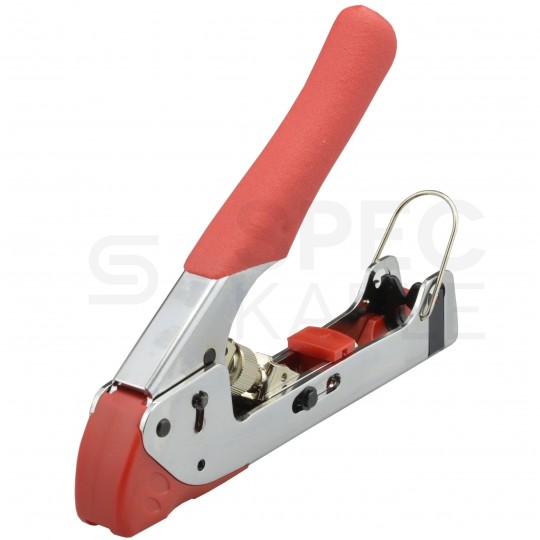 Zaciskarka do złączy kompresyjnych prostych typu F, BNC, RCA uniwersalna HT-H518G