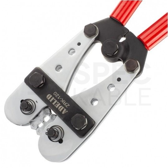 Zaciskarka Praska do końcówek i tulejek kablowych 10-120mm2 CU i AL z matrycą heksagonalną do dużych przekrojów ADELID HEX-Tech