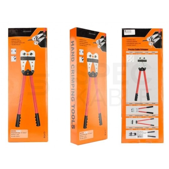 Zaciskarka Praska do końcówek i tulejek kablowych 10-120mm2 CU i AL z matrycą heksagonalną do dużych przekrojów ADELID HEX-Tech