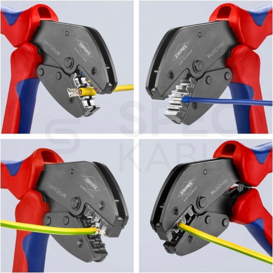 Zaciskarka Praska do końcówek kablowych 0,25-6mm2 z magazynkiem + 3 wymienne matryce MultiCrimp KNIPEX 97 33 01