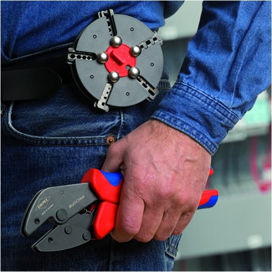 Zaciskarka Praska do końcówek kablowych 0,25-6mm2 z magazynkiem + 3 wymienne matryce MultiCrimp KNIPEX 97 33 01