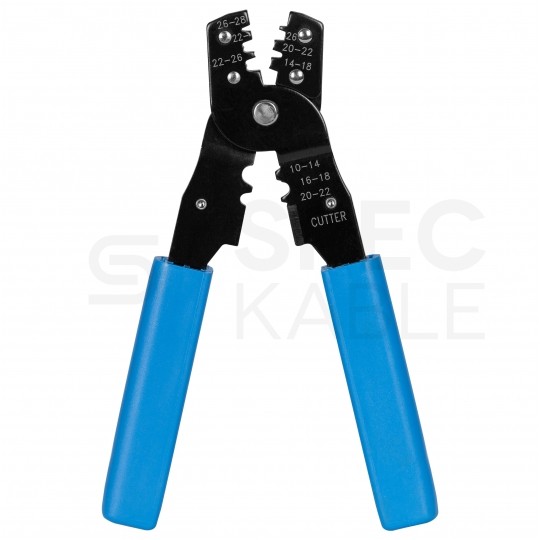 Zaciskarka Praska do końcówek kablowych nieizolowanych 0,34-6mm2 HT202B uniwersalna do konektorów nasuwkowych, rurowych, oczkowych, złączek kablowych bez izolacji