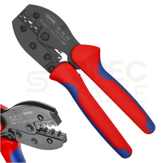 Zaciskarka Praska do końcówek kablowych nieizolowanych 0,5-6mm2 PreciForce KNIPEX 97 52 36 do konektorów nasuwkowych 4,8mm i 6,3mm bez izolacji