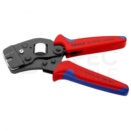 Zaciskarka Praska do tulejek kablowych 0,08-10mm2 czołowa KNIPEX 97 53 08