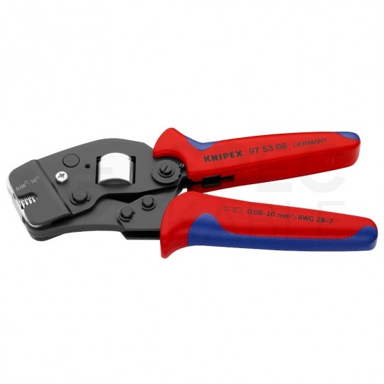 Zaciskarka Praska do tulejek kablowych 0,08-10mm2 czołowa KNIPEX 97 53 08