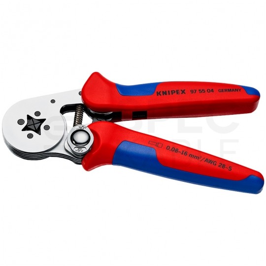Zaciskarka Praska do tulejek kablowych 0,08-16mm2 z matrycą czworokątną KNIPEX 97 55 04