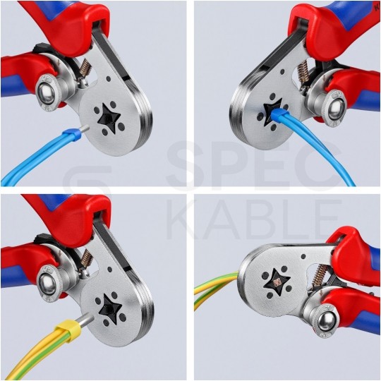 Zaciskarka Praska do tulejek kablowych 0,08-16mm2 z matrycą czworokątną KNIPEX 97 55 04