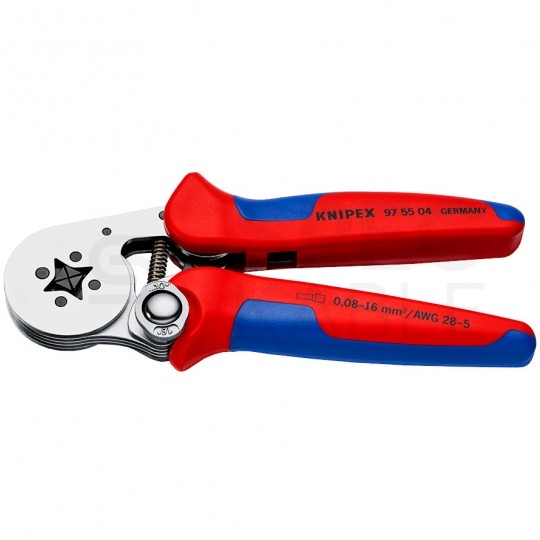Zaciskarka Praska do tulejek kablowych 0,08-16mm2 z matrycą czworokątną KNIPEX 97 55 04