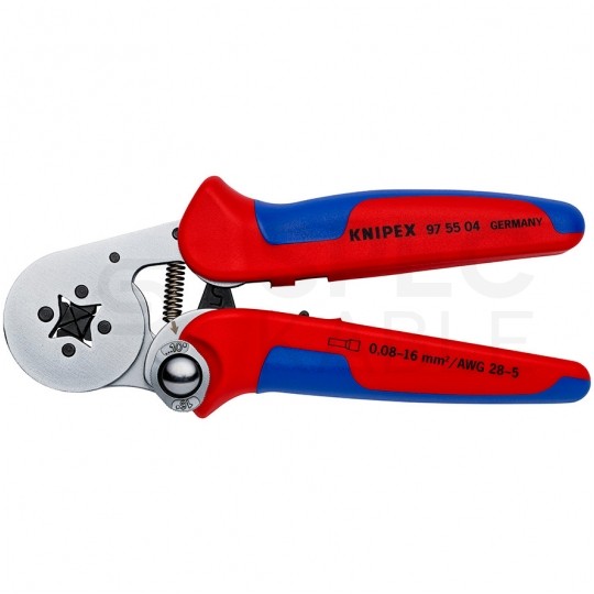 Zaciskarka Praska do tulejek kablowych 0,08-16mm2 z matrycą czworokątną KNIPEX 97 55 04