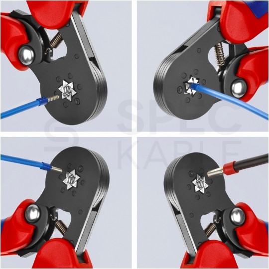 Zaciskarka Praska do tulejek kablowych 0,08-16mm2 z matrycą sześciokątną KNIPEX 97 53 14