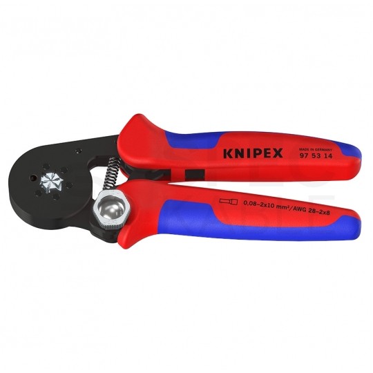 Zaciskarka Praska do tulejek kablowych 0,08-16mm2 z matrycą sześciokątną KNIPEX 97 53 14