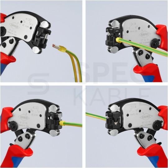 Zaciskarka Praska do tulejek kablowych 0,14-10mm2 z głowicą obrotową Twistor T KNIPEX 97 53 19