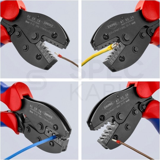 Zaciskarka Praska do tulejek kablowych 0,25-6mm2 z matrycą trapezową PreciForce KNIPEX 97 53 09