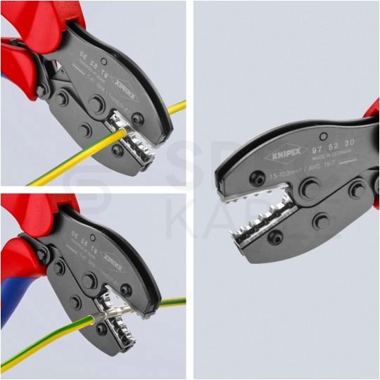 Zaciskarka Praska do złączy wciskanych DIN 46267 nieizolowanych 1,5-10mm2 PreciForce KNIPEX 97 52 30