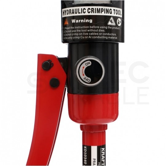 Zaciskarka Praska hydrauliczna do końcówek i tulejek kablowych 16-300mm2 CU i AL z matrycą heksagonalną do dużych przekrojów Kraft&Dele