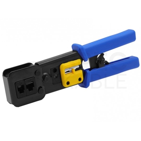 Zaciskarka przelotowych wtyków modularnych RJ45 (8p8c) i telefonicznych RJ12 (6p6c) RJ11 (6p4c) czołowa LANBERG