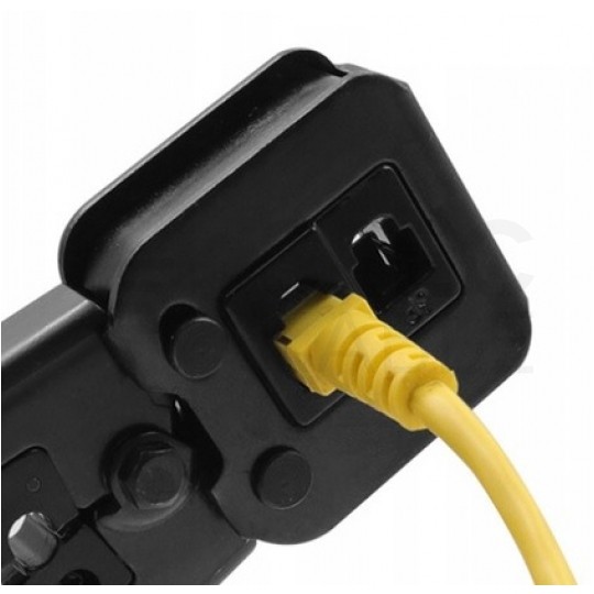 Zaciskarka przelotowych wtyków modularnych RJ45 (8p8c) i telefonicznych RJ12 (6p6c) RJ11 (6p4c) czołowa LANBERG