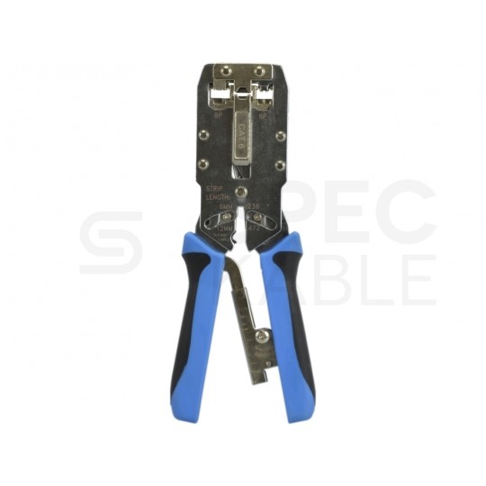 Zaciskarka wtyków modularnych RJ45 (8p8c), AMP kat.6 i telefonicznych RJ12 (6p6c) RJ11 (6p4c) czołowa NEKU