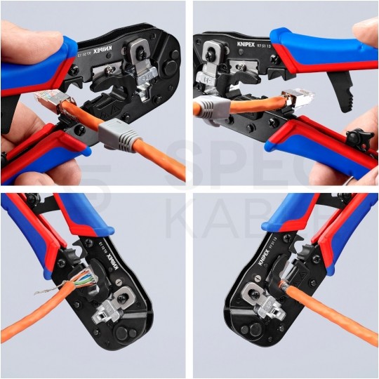 Zaciskarka wtyków modularnych RJ45 (8p8c) boczna KNIPEX 97 51 13