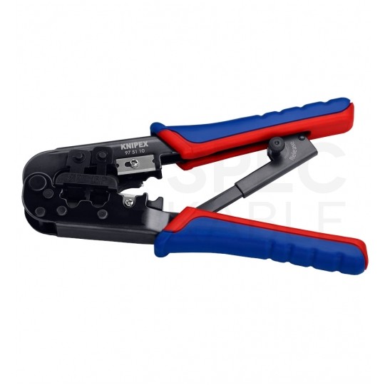 Zaciskarka wtyków modularnych RJ45 (8p8c) i telefonicznych RJ12 (6p6c) RJ11 (6p4c) boczna KNIPEX 97 51 10