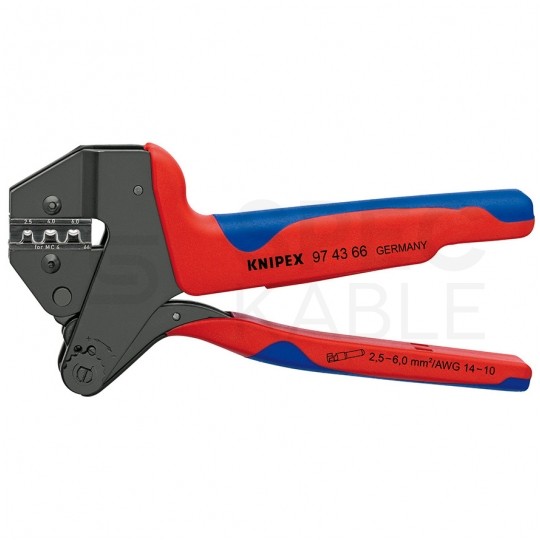 Zaciskarka złączy konektorów solarnych MC4 do kabli 2,5-6,0mm2 Crimp System KNIPEX 97 43 66