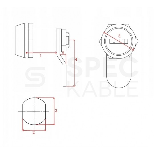 Zamek do drzwi bocznych szafy wiszącej RACK 10" NEKU + dwa klucze