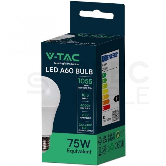 Żarówka LED E27 230V 10,5W 1055lm 3000K IP20 barwa WW biała ciepła V-TAC VT-2112-N