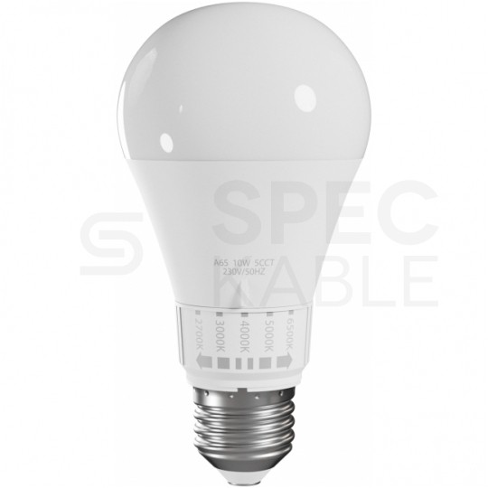 Żarówka LED E27 230V 10W 1100lm zmiennna barwa od 2700K do 6500K kula SPECTRUM LED