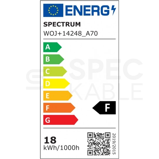 Żarówka LED E27 230V 18W 1800lm 3000K kula barwa WW biała ciepła SPECTRUM LED