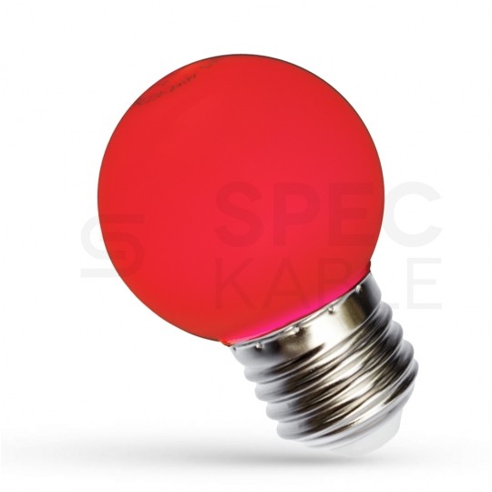 Żarówka LED E27 230V 1W kula barwa czerwona PC SPECTRUM