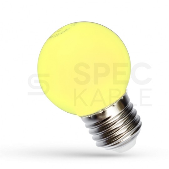 Żarówka LED E27 230V 1W kula barwa żółta PC SPECTRUM