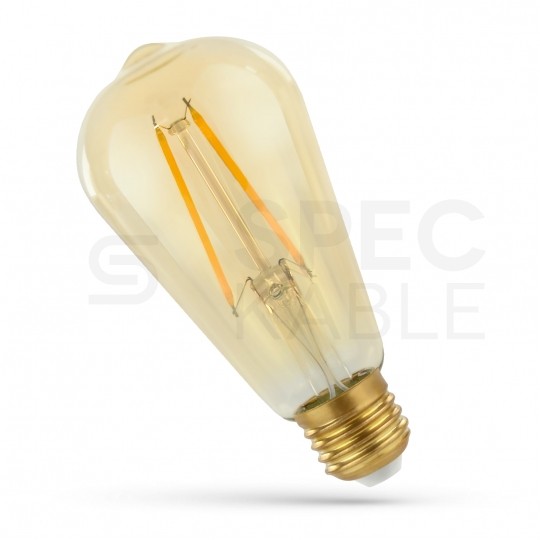 Żarówka LED E27 230V 2W 240lm 2700-3200K Gold Retro Shine grzybkowy "Edison" barwa WW biała ciepła SPECTRUM LED