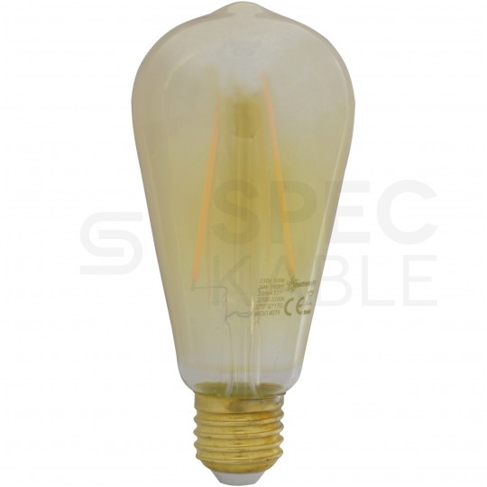 Żarówka LED E27 230V 2W 240lm 2700-3200K Gold Retro Shine grzybkowy "Edison" barwa WW biała ciepła SPECTRUM LED