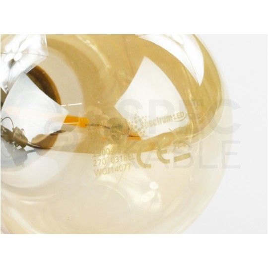 Żarówka LED E27 230V 2W 270lm 2700-3200K Gold Retro Shine kula barwa WW biała ciepła SPECTRUM LED