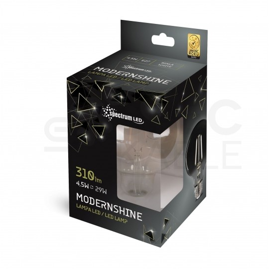 Żarówka LED E27 230V 4,5W 310lm 4000K MODERSHINE kula "G95" barwa NW biała neutralna SPECTRUM LED