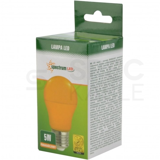 Żarówka LED E27 230V 5W GLS pomarańczowa
