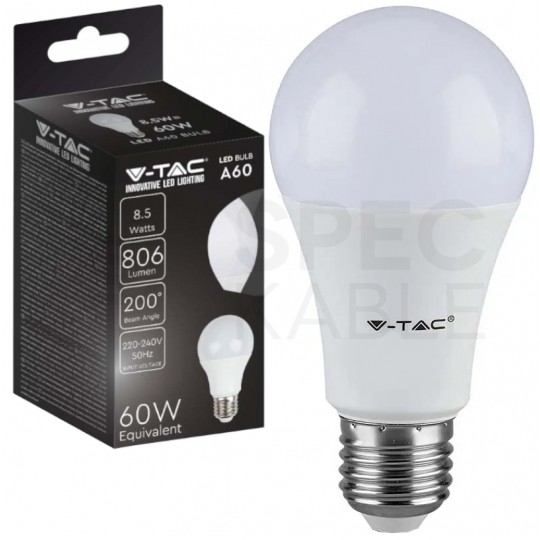 Żarówka LED E27 230V 8,5W 806lm 3000K IP20 barwa ciepła WW V-TAC VT-2099