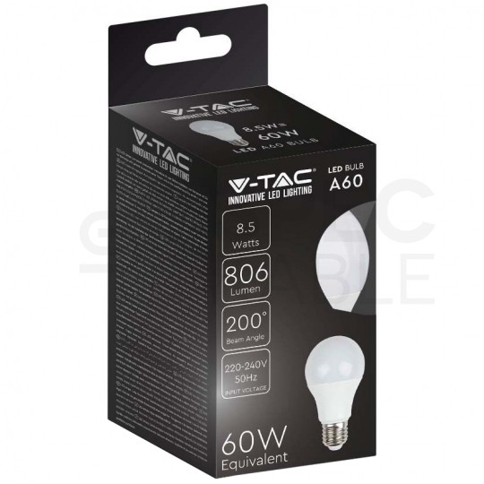 Żarówka LED E27 230V 8,5W 806lm 3000K IP20 barwa WW biała ciepła V-TAC VT-2099