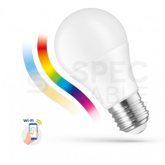 Żarówka LED E27 230V 9W 850lm RGB CCT regulowana ściemnialna sterowana WI-FI SMART SPECTRUM LED
