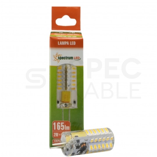 Żarówka LED G4 12V 2W 165lm 2700-3200K w silikonie barwa WW biała ciepła SPECTRUM LED
