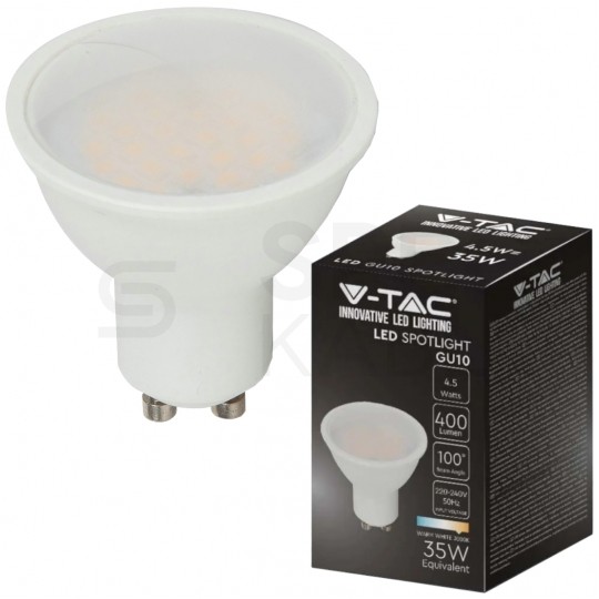 Żarówka LED GU10 230V 4,5W 400lm 3000K IP20 barwa ciepła WW V-TAC VT-1975