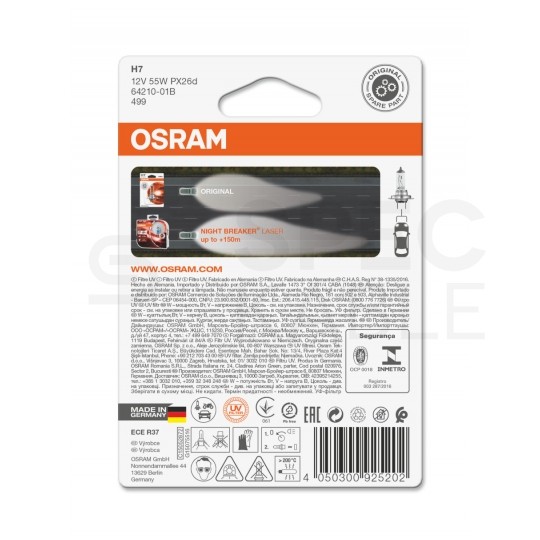 Żarówka samochodowa H7 55W 12V trzonek PX26d OSRAM Original