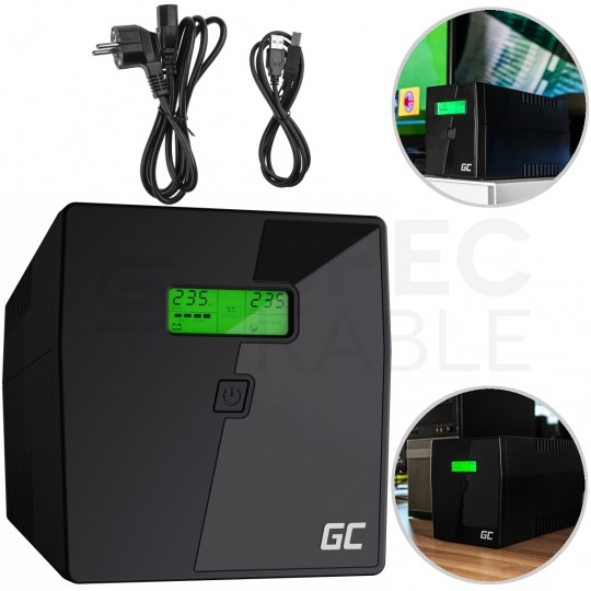 Zasilacz awaryjny UPS Power Proof 1200W / 2000VA AVR + 2x akumulator AGM 9Ah Green Cell