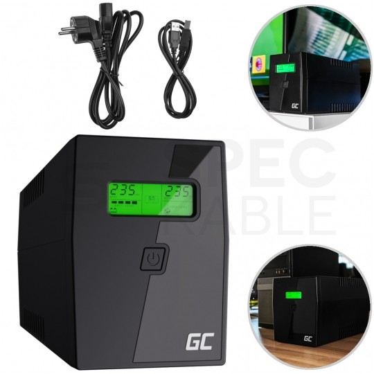 Zasilacz awaryjny UPS Power Proof 360W / 600VA AVR + akumulator AGM 7Ah Green Cell