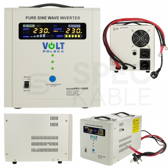 Zasilacz awaryjny UPS przetwornica SINUS PRO E 12V/230V AVR 1050W / 1500VA 20A VOLT do centralnego ogrzewania (pieca CO, pompy itp.)