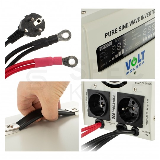 Zasilacz awaryjny UPS przetwornica SINUS PRO E 12V/230V AVR 1050W / 1500VA 20A VOLT do centralnego ogrzewania (pieca CO, pompy itp.)