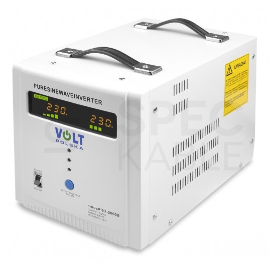 Zasilacz awaryjny UPS przetwornica SINUS PRO E 12V/230V AVR 1250W / 2000VA 20A VOLT do centralnego ogrzewania (pieca CO, pompy itp.)