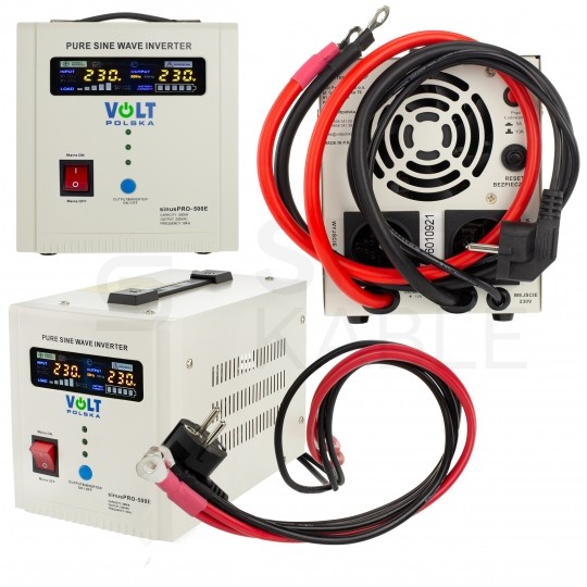 Zasilacz awaryjny UPS przetwornica SINUS PRO E 12V/230V AVR 350W / 500VA 5/10A VOLT do centralnego ogrzewania (pieca CO, pompy itp.)